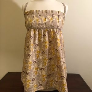 Fossil.  Sleeveless top, gathered bodice detail.